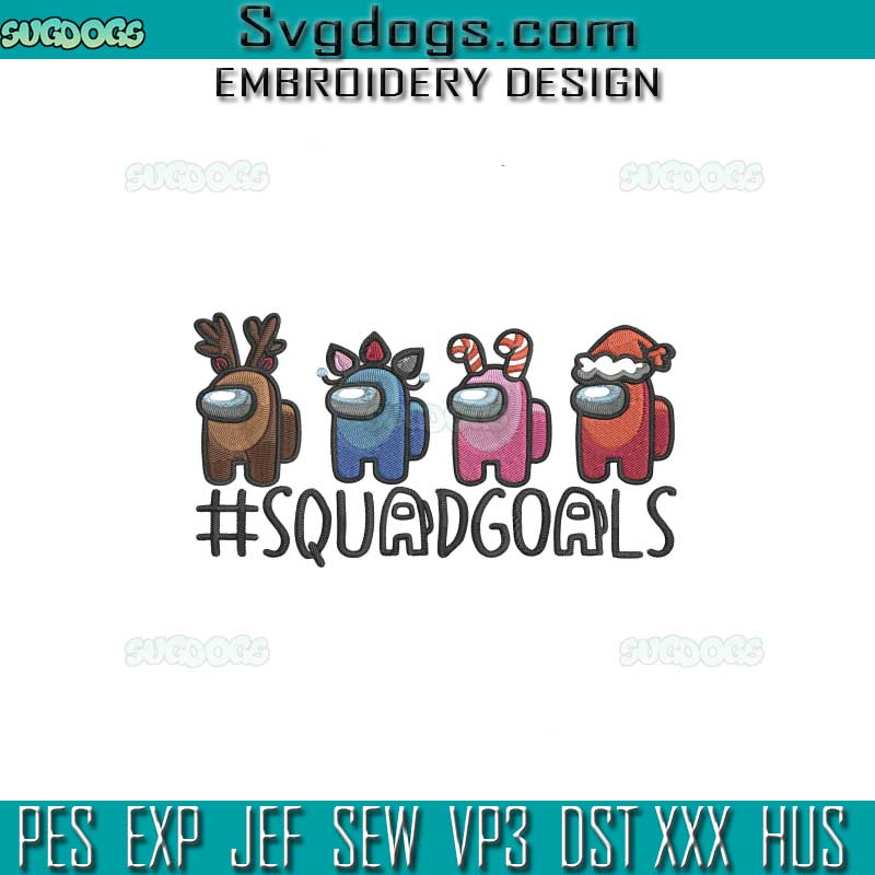 Among Us Embroidery Design File, Squadgoal Embroidery Design File
