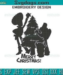 Andy And Buzz Lightyear Christmas Tree Embroidery Design File, Andy And Buzz Embroidery Design File