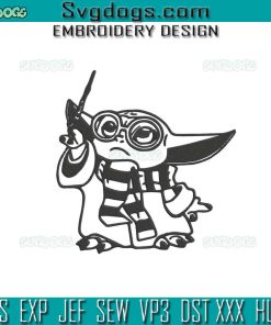 Baby Yoda Harry Potter Embroidery Design File, Star Wars Embroidery Design File