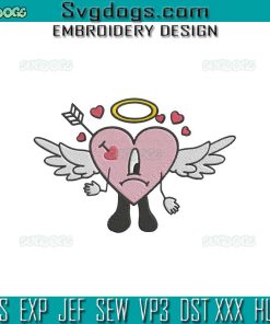 Un San Valentin Sin Ti Embroidery Design File, Bad Bunny Cupid Embroidery Design File