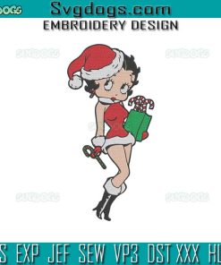 Betty Boop Santa Embroidery Design File, Christmas Betty Boop Embroidery Design File