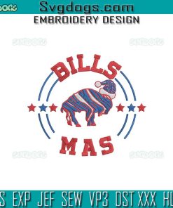 Buffalo Bills Mas Christmas Embroidery Design File, Bills Mas Santa Embroidery Design File