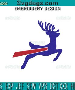 Buffalo Football Reindeer Embroidery Design File, Buffalo Bills Embroidery Design File