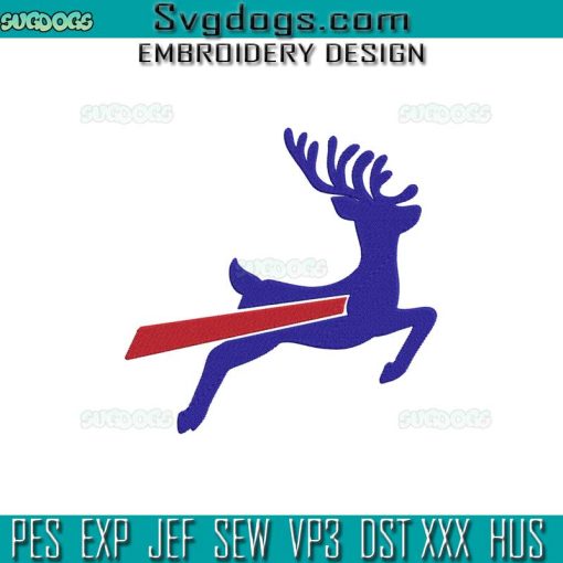 Buffalo Football Reindeer Embroidery Design File, Buffalo Bills Embroidery Design File