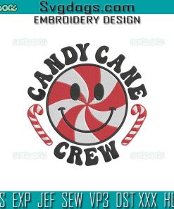 Christmas Candy Cane Crew Embroidery Design File, Christmas Candy Embroidery Design File