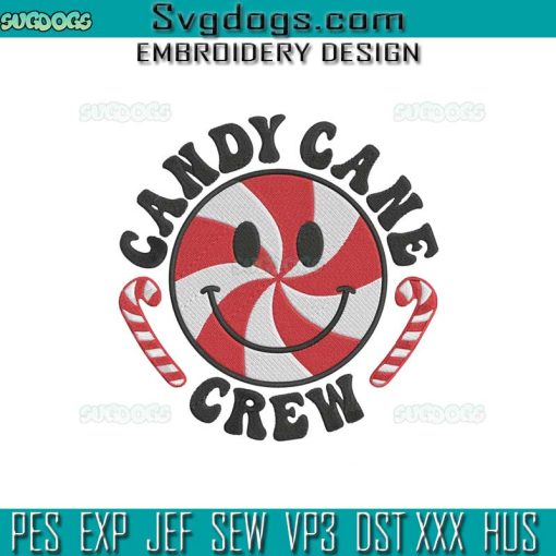 Christmas Candy Cane Crew Embroidery Design File, Christmas Candy Embroidery Design File
