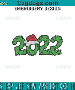 Christmas Family 2022 Embroidery Design File, Santa Hat Embroidery Design File