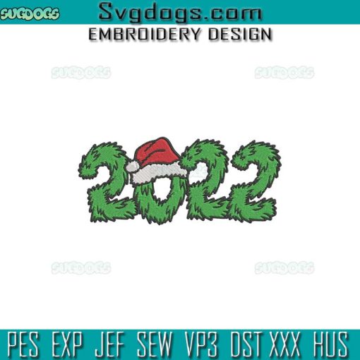 Christmas Family 2022 Embroidery Design File, Santa Hat Embroidery Design File