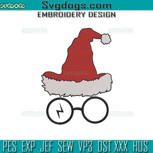 Sorting Hat Harry Christmas Embroidery Design File, Harry Potter Santa Hat Embroidery Design File
