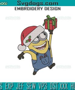 Santa Minion Embroidery Design File, Christmas Minion Embroidery Design File