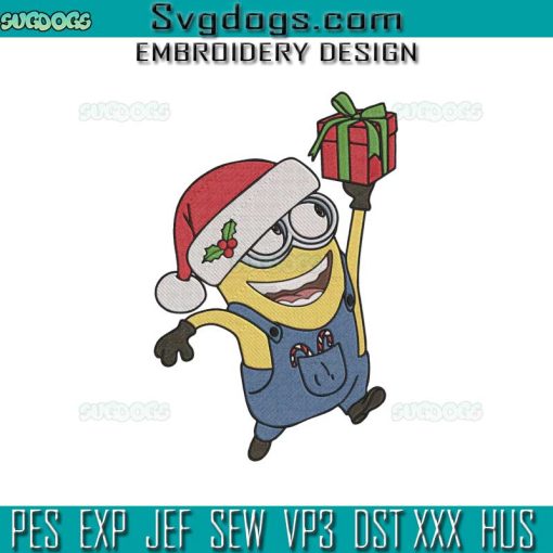 Santa Minion Embroidery Design File, Christmas Minion Embroidery Design File