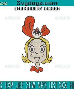 Cindy Lou Candy Cane Embroidery Design File, Christmas Cindy Lou Who Embroidery Design File