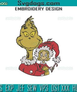 Grinch And Cindy Lou Who Embroidery Design File, Grinch Christmas Embroidery Design File, Cindy Lou Who Embroidery Design File