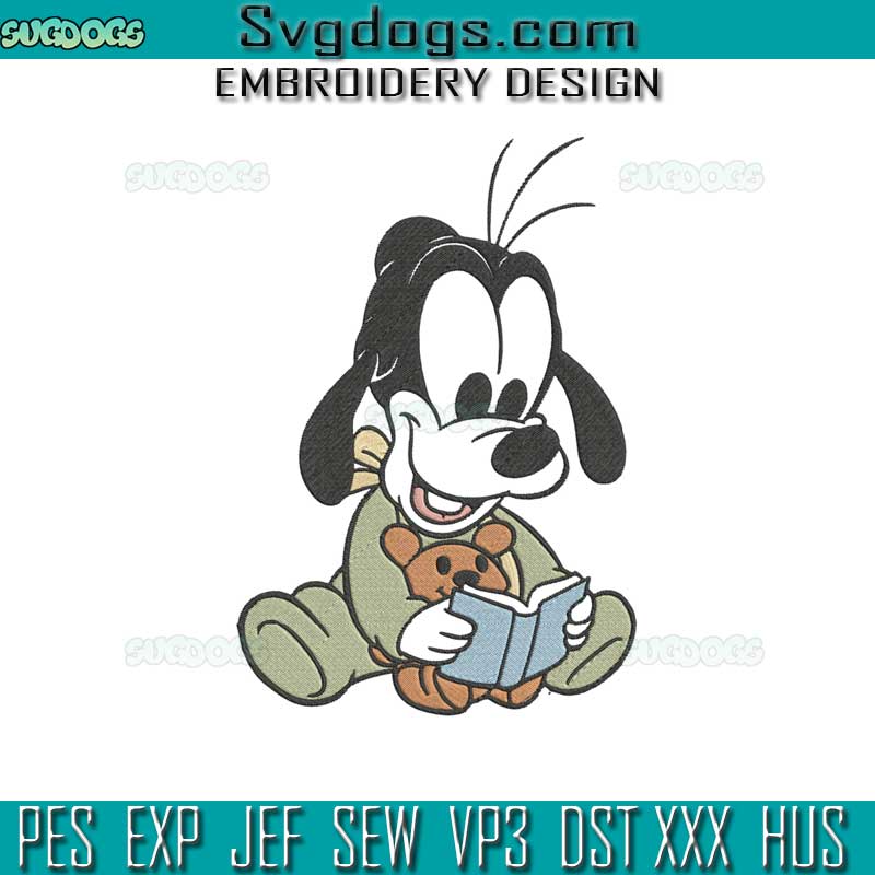 Mickey Read Book Embroidery Design File, Disney Back To School Embroidery Design File