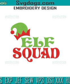 Elf Squad Christmas Embroidery Design File, Elf Hat Santa Embroidery Design File