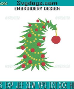 Grinch Christmas Tree Embroidery Design File, Christmas Tree Embroidery Design File