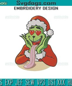Grinch Santa Embroidery Design File, Christmas Grinch Embroidery Design File