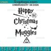 Deathly Hallows Embroidery Design File, Harry Potter Deathly Hallows Christmas Embroidery Design File