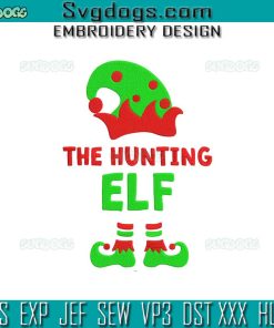 The Hunting Elf Embroidery Design File, Christmas Elf Embroidery Design File