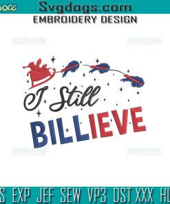 I Still Believe Santa Embroidery Design File, Buffalo Football Christmas Embroidery Design File