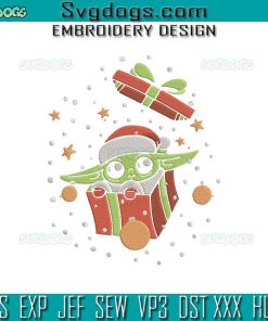 Baby Yoda Merry Christmas Embroidery Design File, Star Wars Christmas Embroidery Design File