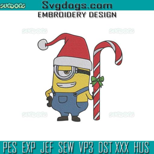 Minion Santa Embroidery Design File, Christmas Season Minion Embroidery Design File