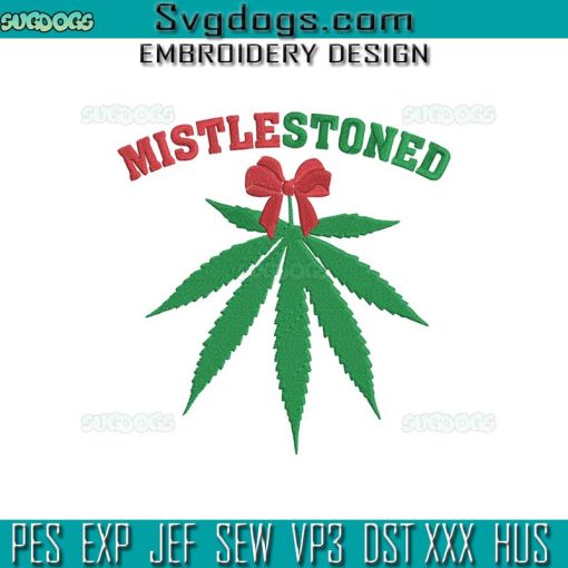 Mistlestone Weed Christmas Embroidery Design File, Weed Christmas Tree Embroidery Design File
