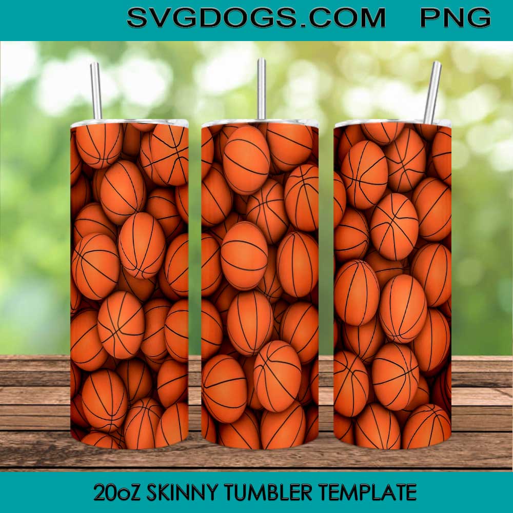 Basketball 20oz Skinny Tumbler Template PNG, Basketball Player Flames Tumbler Template PNG File Digital Download