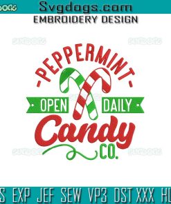 Peppermint Candy Open Daily Embroidery Design File, Christmas Candy Embroidery Design File