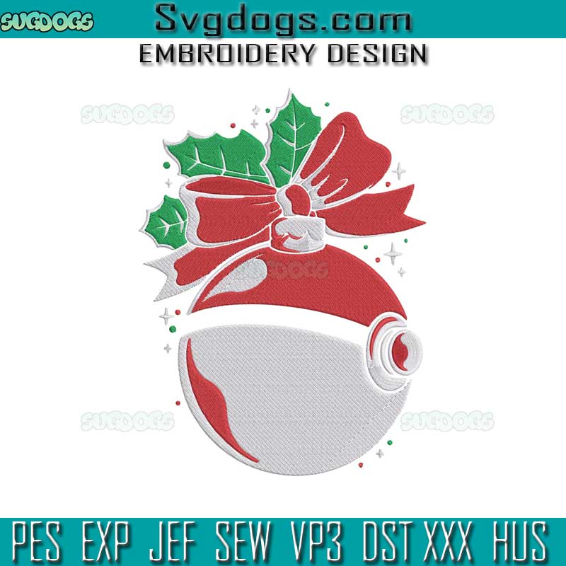 Pokemon Ball Embroidery Design File, Christmas Pokemon Embroidery Design File
