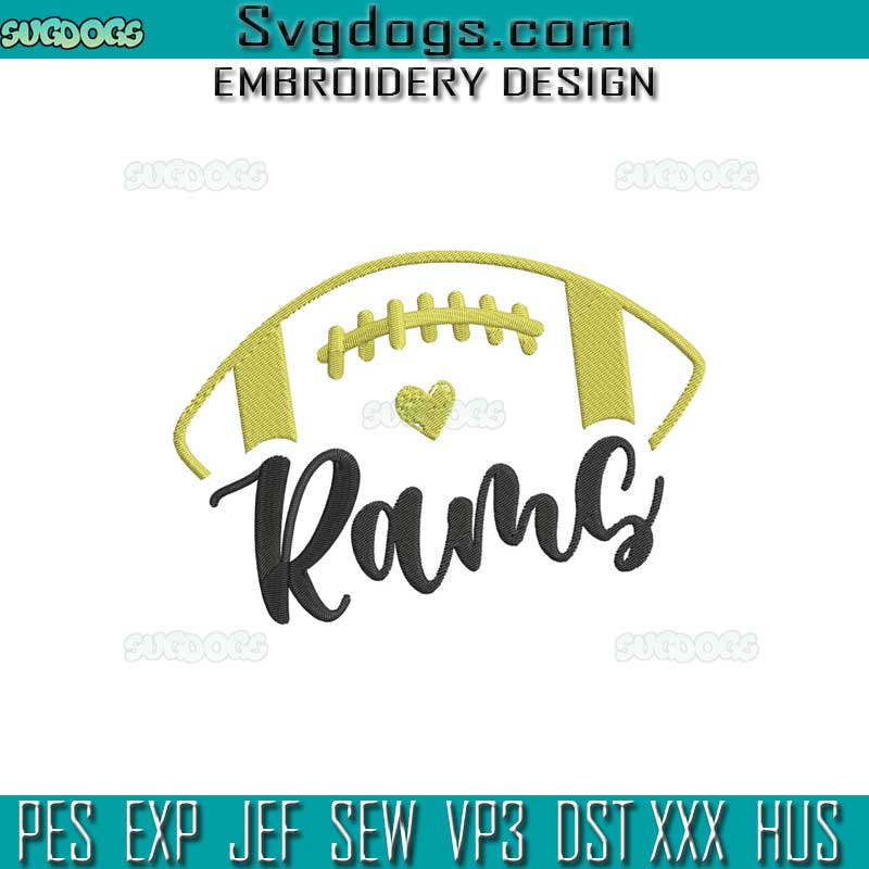 Rams Football Embroidery Design File, Los Angeles Rams Embroidery Design File