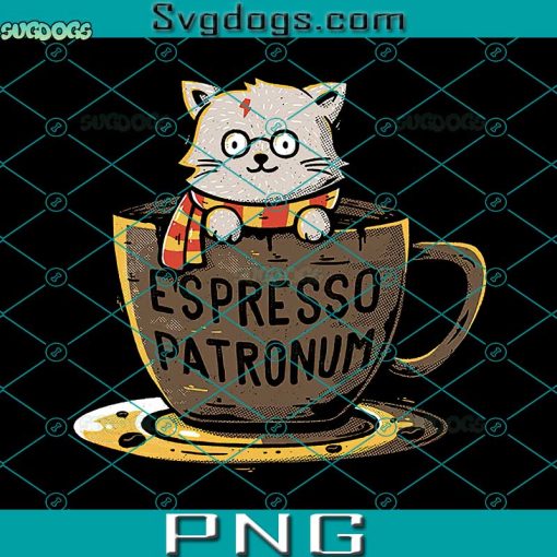Espresso Patronum Cat PNG, Espresso Patronum Harry Potter PNG, Coffee Harry Potter PNG