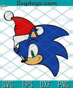 Sonic Head With Santa Hat SVG, Christmas Sonic Face SVG, Sonic Santa SVG, Xmas SVG PNG DXF EPS