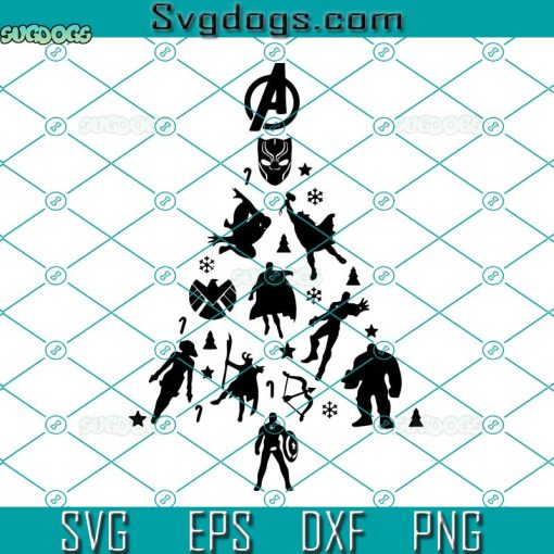 Christmas Tree Avengers SVG, Avengers Christmas SVG, Marvel SVG PNG DXF EPS