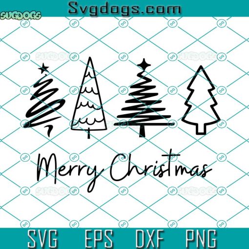 Merry Christmas Trees SVG, Xmas Tree SVG, Noel SVG PNG DXF EPS