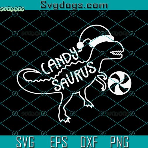 Christmas T Rex Candy Saurus SVG, Santa Dinosaur SVG, Candy Cane SVG PNG DXF EPS