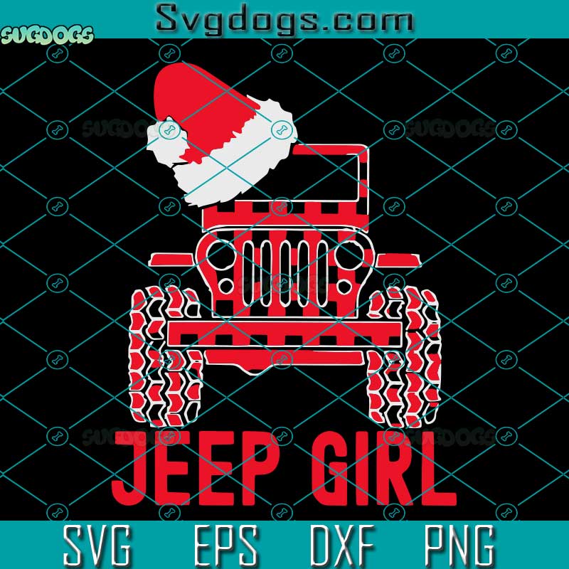 Jeep Girl Christmas SVG, Christmas Jeep SVG, Jeep Santa SVG PNG DXF EPS
