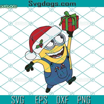 Christmas Minion SVG, Christmas Disney SVG, Minion Santa Hat SVG PNG