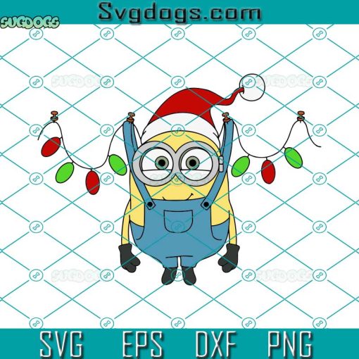 Christmas Minion Lights SVG, Minion Christmas Character SVG, Christmas Minion SVG PNG DXF EPS