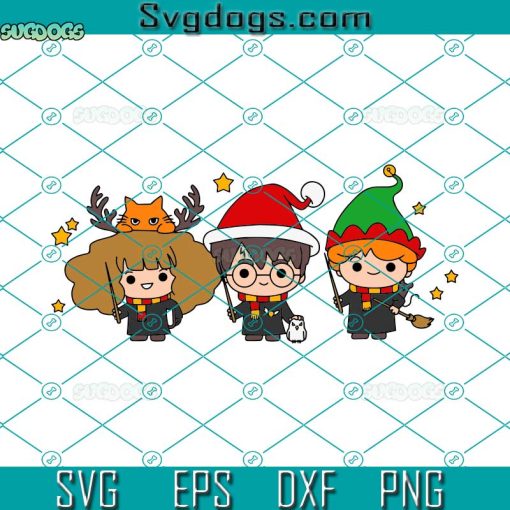 Harry Potter Christmas SVG, Harry And Friends Santa SVG, Christmas Wizard SVG PNG DXF EPS
