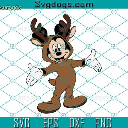 Mickey Reindeer Svg, Reindeer Costume Merry Christmas SVG, Christmas Mouse SVG PNG DXF EPS