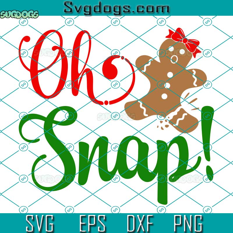 Gingerbread Oh Snap SVG, Christmas Gingerbread SVG, Broken Gingerbread Girl SVG PNG DXF EPS
