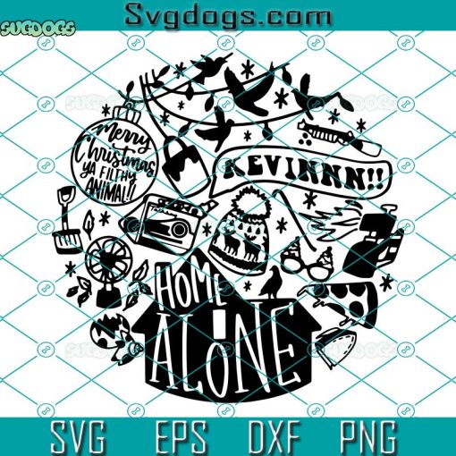 Home Alone Christmas Collage SVG, Merry Christmas Ya Filthy Animal SVG, Kevinnn SVG PNG DXF EPS