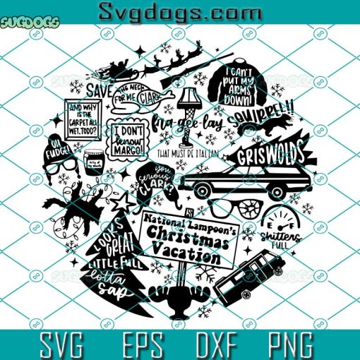 National Lampoon’s A Christmas Story Theme SVG, Griswolds SVG, Looks Great Little Full Lotta Sap SVG, Shitters Full SVG PNG DXF EPS