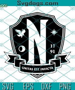 Nevermore Emblem Black And White SVG, Wednesday SVG, Addams Family Svg, Addams Family SVG PNG DXF EPS