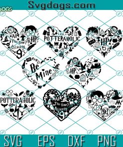Harry Potter Bundle Heart SVG,  All This Time Always HP SVG, Wizard Harry Movie SVG PNG DXF EPS