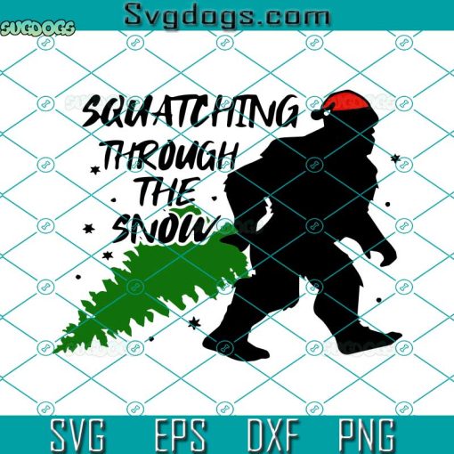 Squatching Through The Snow Sasquatch SVG, Christmas Sasquatch SVG, Christmas Bigfoot SVG PNG DXF EPS
