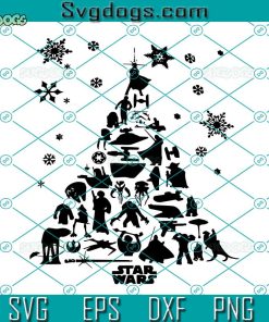 Star Wars Christmas Tree SVG, Star Wars Christmas SVG, Disney Star Wars Movie SVG PNG DXF EPS