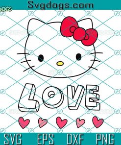 Love Hello Kitty SVG, Hello Kitty Love And Hearts Valentine SVG, Love SVG, Valentine’s Day SVG PNG DXF EPS