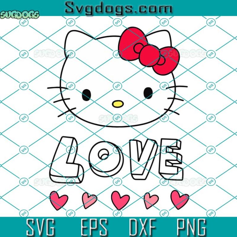 Love Hello Kitty SVG, Hello Kitty Love And Hearts Valentine SVG, Love ...